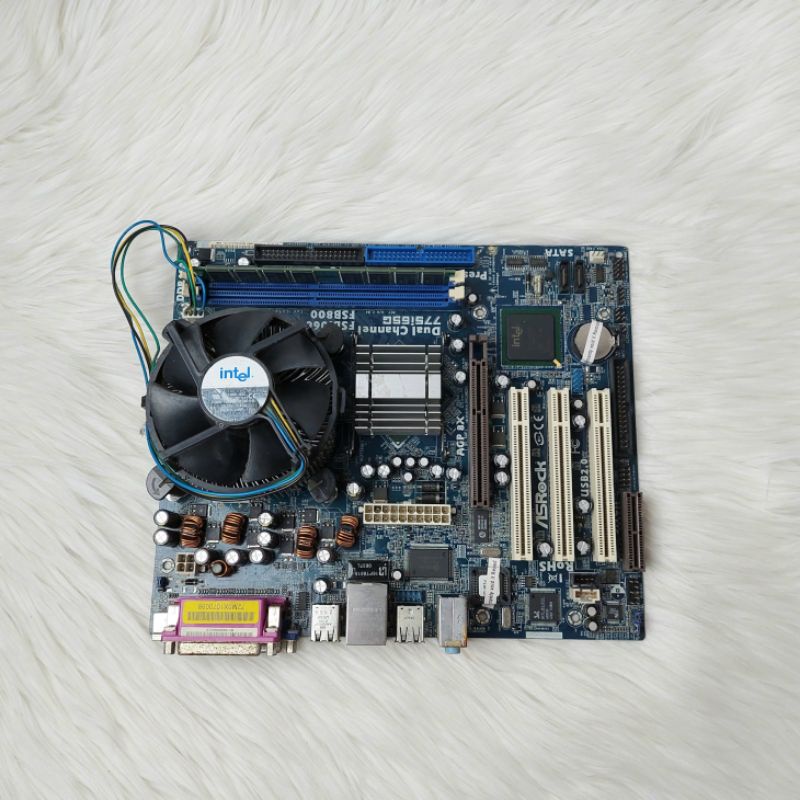 Paket Motherboard ASRock 775i65G duel chanel LGA 775+Processor Intel Pentium D 2,8Ghz +Ram 1gb