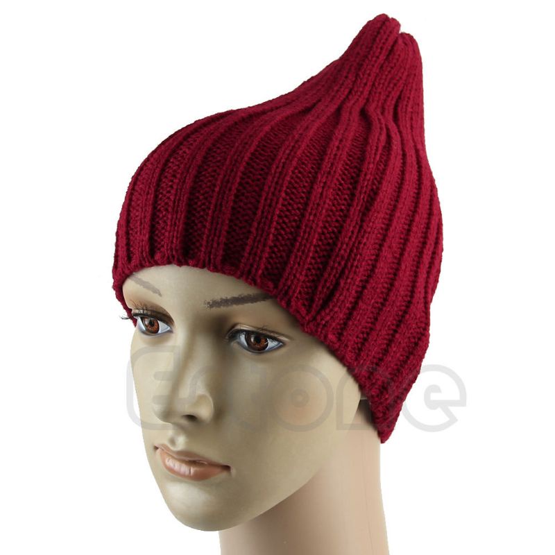 Zzz Pria Wanita Bolak Balik Baggy Oversized Musim Dingin Hangat Ski Rajut Beanie Unisex Hat