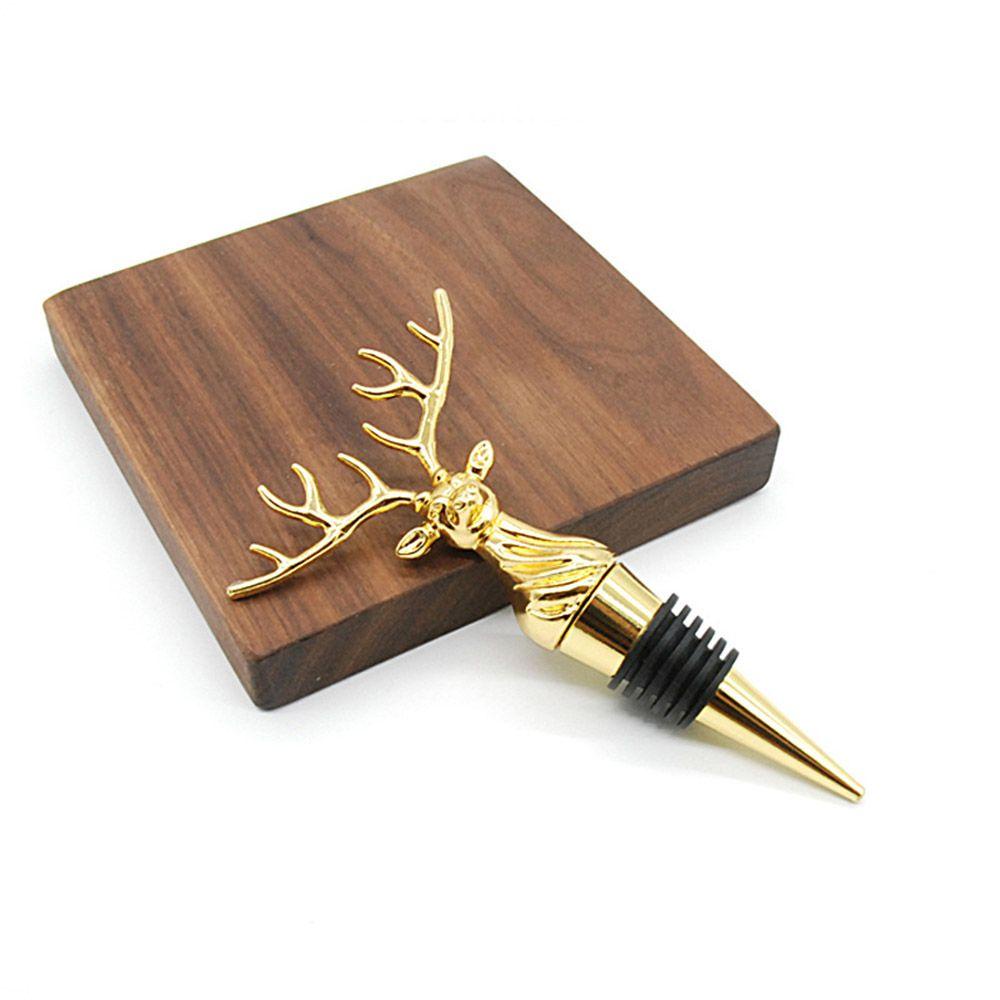 Solighter Deer Stag Head Wine Beer Stoppers Reusable Plug Sealer Bebas Bocor Memopa Kesegaran Stainless Steel