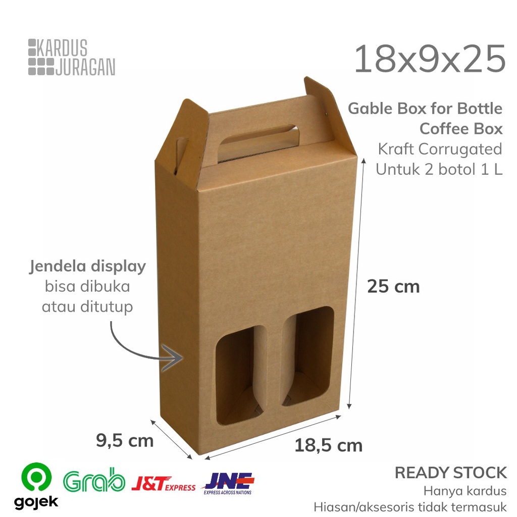 

Box Jinjing 18 x 9 x 25 cm Gable Box Bottle | Coffee Box | Juice Box | Dus Jamu