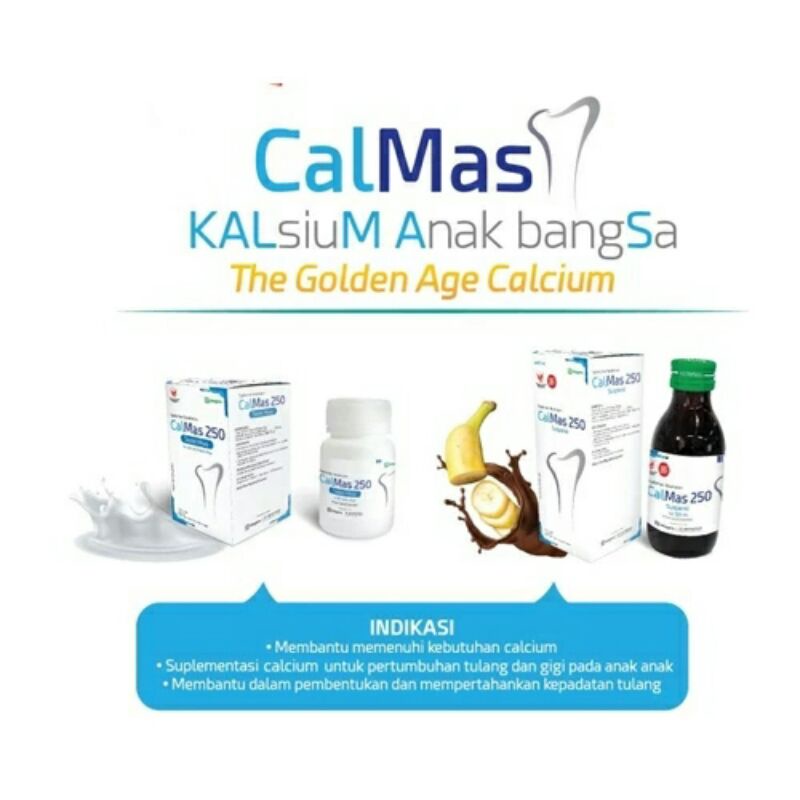 Calmas Suspensi 250 mg 120ml / Calmas Syrup Vitamin Tulang Calcium Kalsium / Mepro