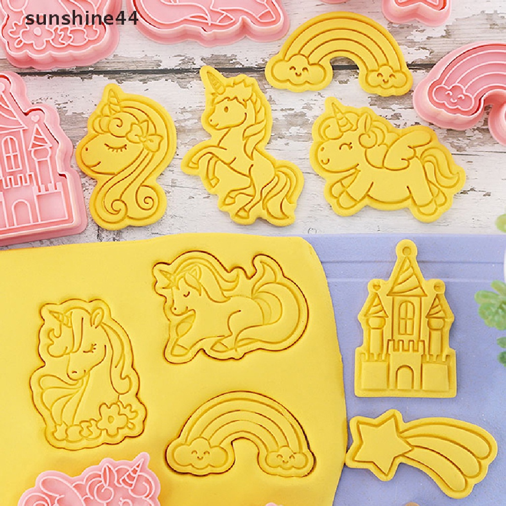 Sunshine 8PCS Cetakan Biskuit / Kue Bentuk Kartun Kuda Bahan Plastik