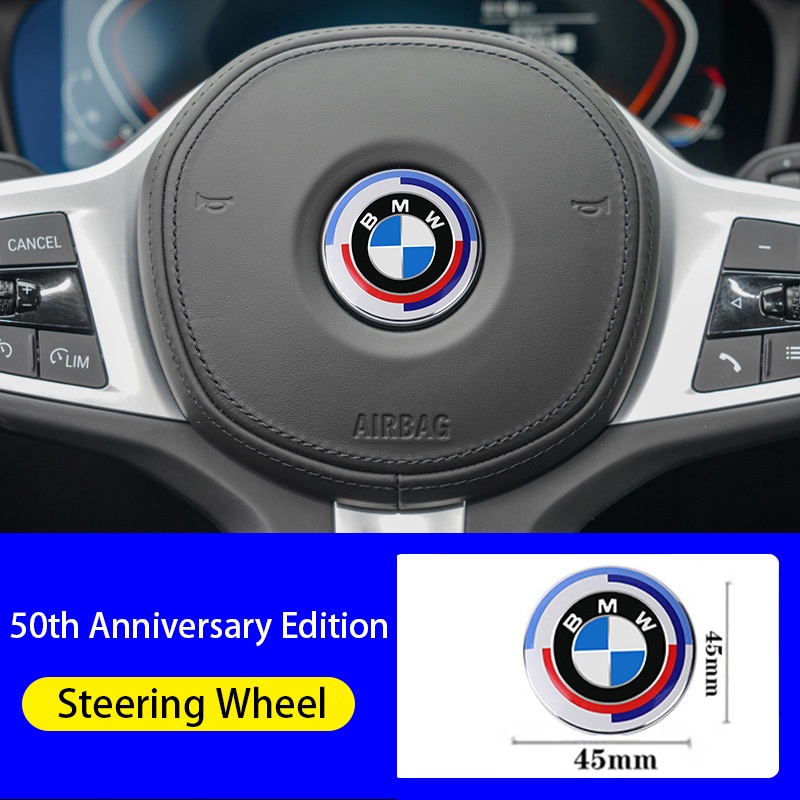 Bmw Mobil 50th Anniversary Logo Eksterior Dekorasi Cover Styling Untuk X1 X3 X4 X5 X6 3 5 6 7 Seri GT E90 F30 F10 G20 G30