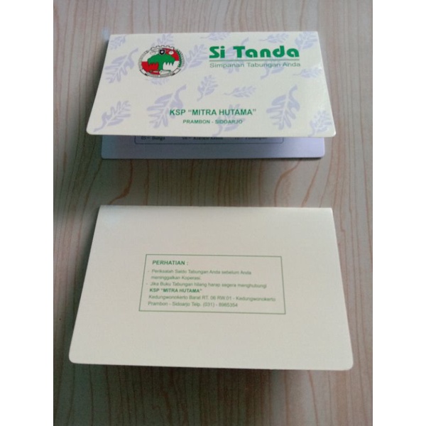 

Buku tabungan custom jahit (seperti buku tabungan bank)
