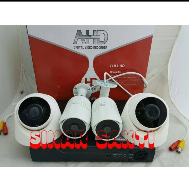 PAKET CCTV 4CH 4 CAMERA 4MP FULL HD 100M KABEL ( lengkap tinggal pasang )