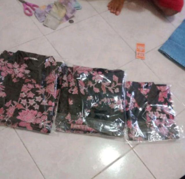 Batik Couple Keluarga Sania Ruffle Ori Ndoro Jowi Dnt Motif Cibulan Pink