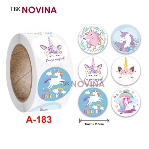 [KODE 61] Stiker Unicorn / Label Segel 2.5cm (10pcs)