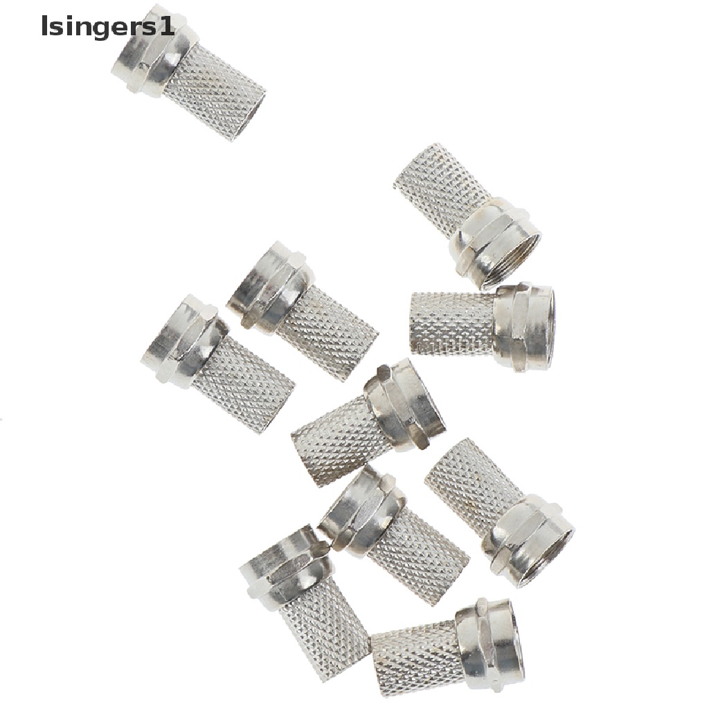 (lsingers1) 10pcs Konektor Sekrup 75-5f Untuk Antena TV Satelit RG6