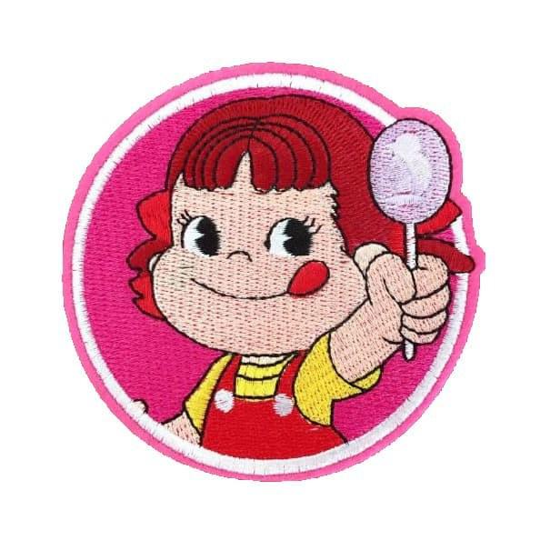 Patch / Emblem / Iron Patch Embroidery Japanese Fujiya Milky Peko Candy Bordir Emblem