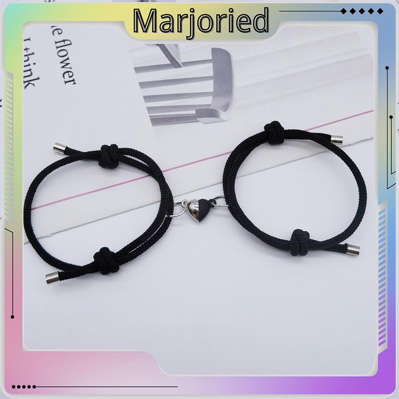 2 Pcs Pasangan Gelang Magnet Adjustable Pesona Gelang Cinta Aksesoris Fashion Hadiah-MJD