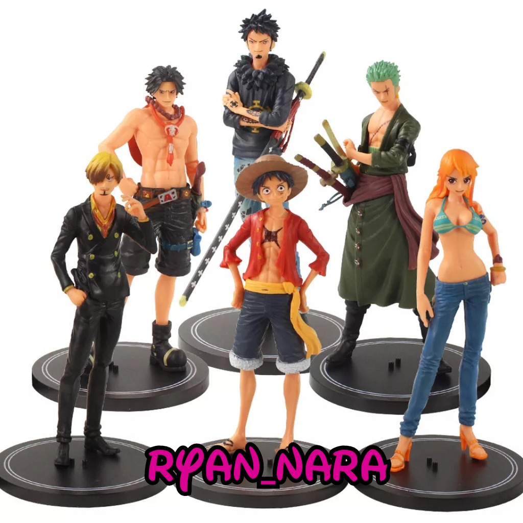 Bisa Cod Action Mini Figur Anime One Piece Law Ace Nami Sanji Zoro Luffy Figure