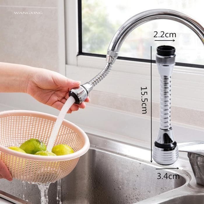 Sambungan Faucet Kran Air CHROME Filter Keran Flexible R589