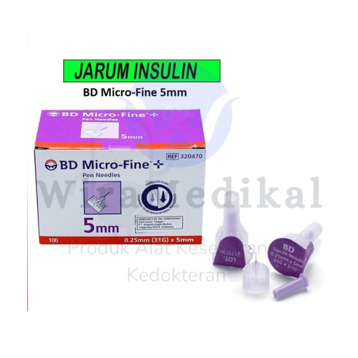 Jarum Insulin Microfine BD Micro-Fine 0,25mm x 5mm Ungu 31G Ultrafine