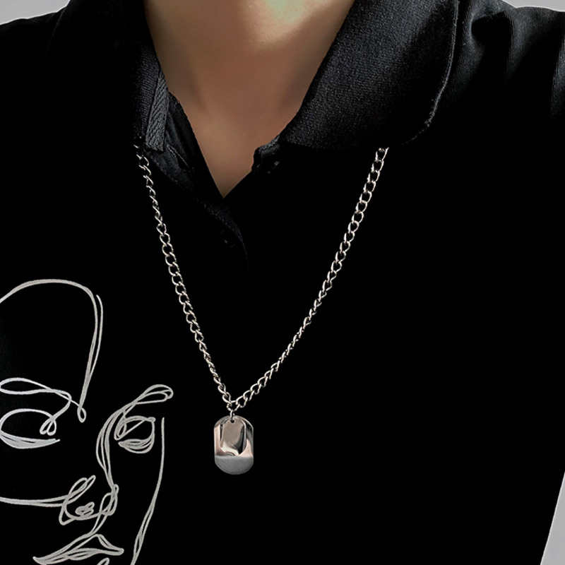 Tag Necklace Trendy Simple Personality Street Hip Hop Pendant Chain