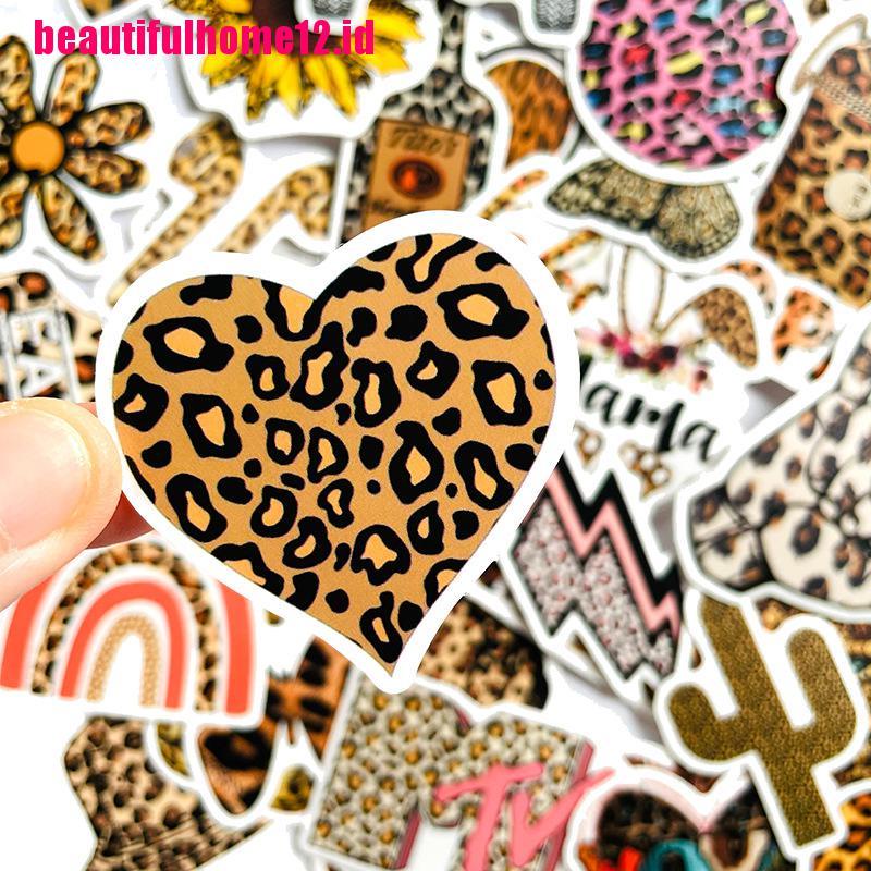 【beautifulhome12.id】50Pcs Fashion Leopard Stickers For Scooter Bike Mobile Phone Notebook Travel Bag