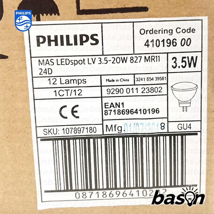 PHILIPS MASTER LEDspot 3.5W 827 MR11 24D - Lampu Halogen GU4