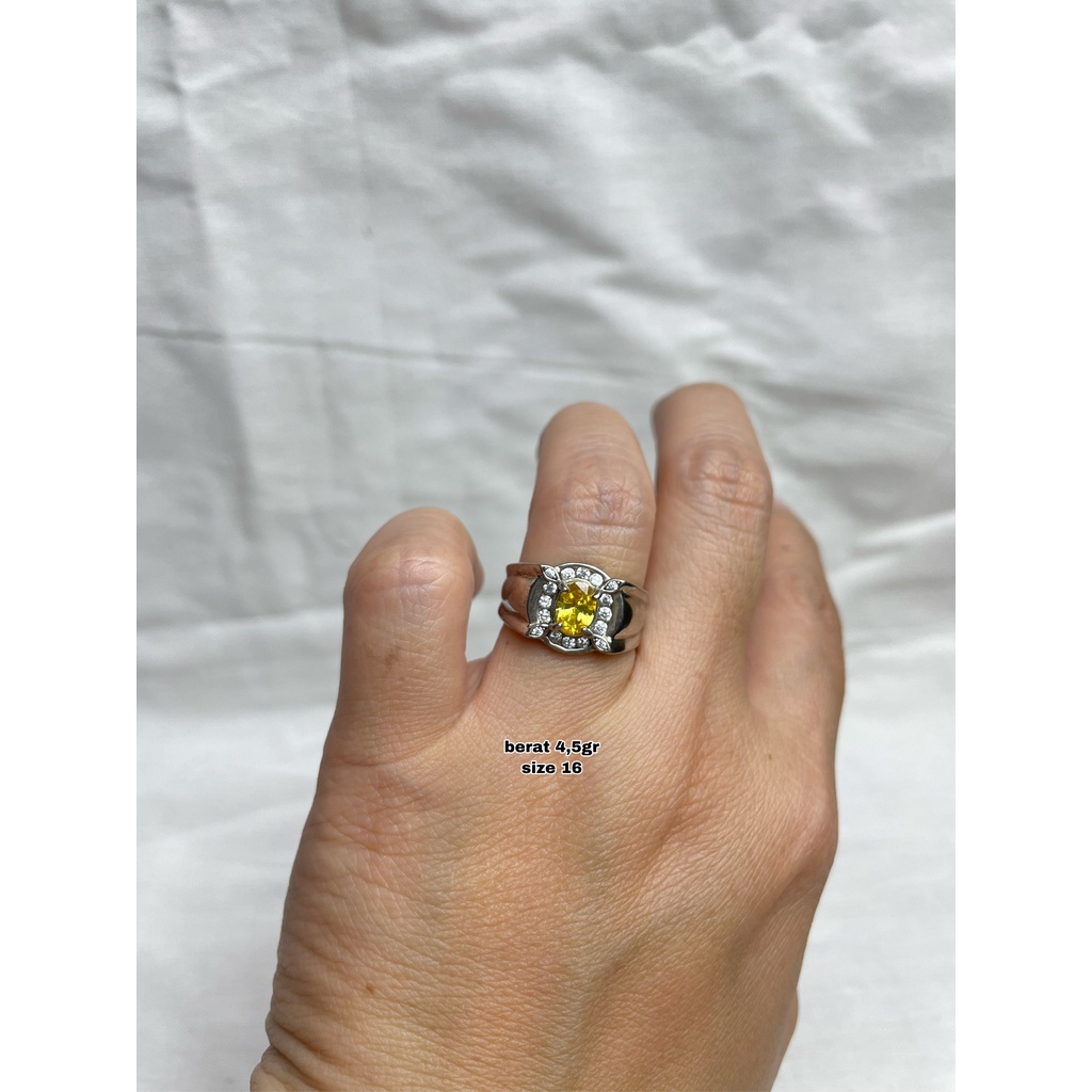 CINCIN BATU KUNING PERAK ASLI S925 GLOBAL JEWELLERY CN034