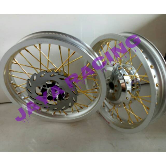 Paketan velg ring 14 tapak lebar Mio soul-mio j-vario 150-vario 125-mio m3-xeon dll plus stel velg