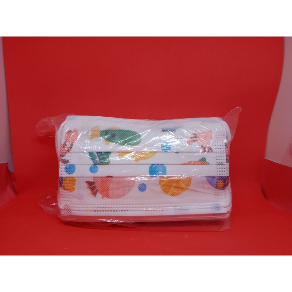 NEW Masker anak 3 ply 3ply Kids Child mask motif Earloop 1box isi 50 Pcs motif