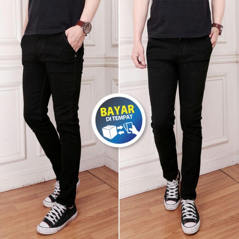 CELANA Jeans Pria Panjang Levis Skinny Slim Fit Panjang Melar/LESVARINGO