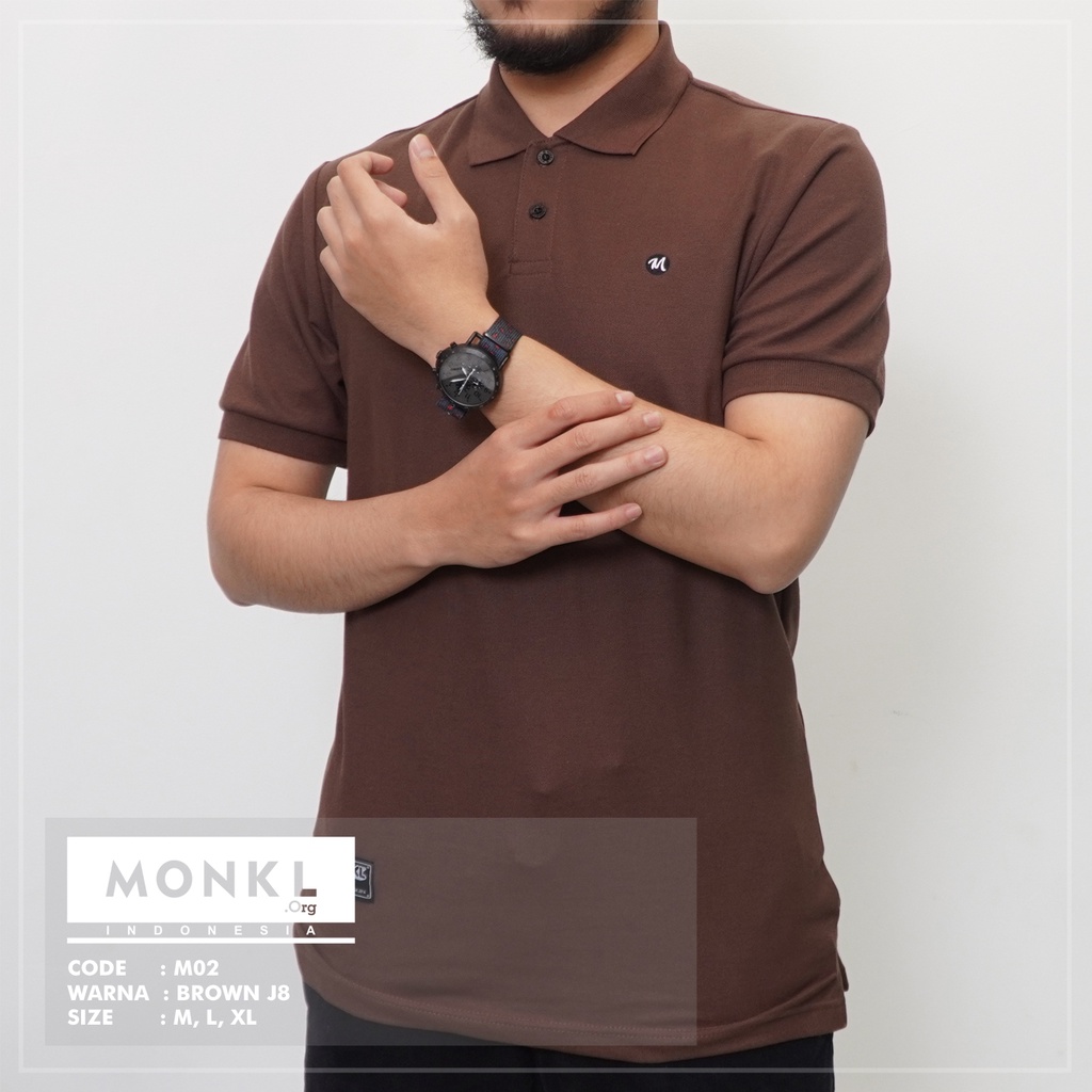 Monkl KAOS KERAH PRIA POLO SHIRT BASIC WHITE