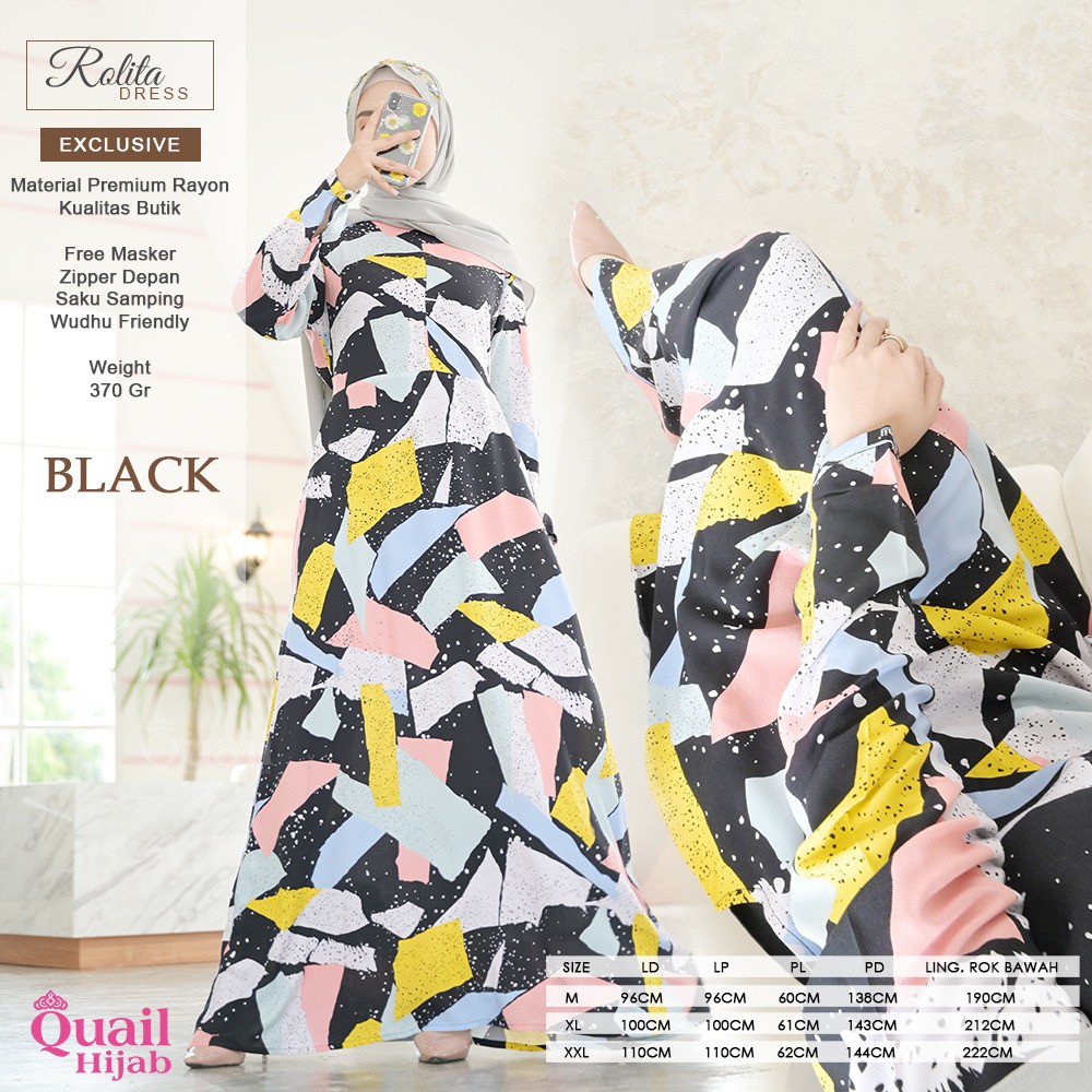 ROLITA DRESS daily muslim homeydress Quail Hijab