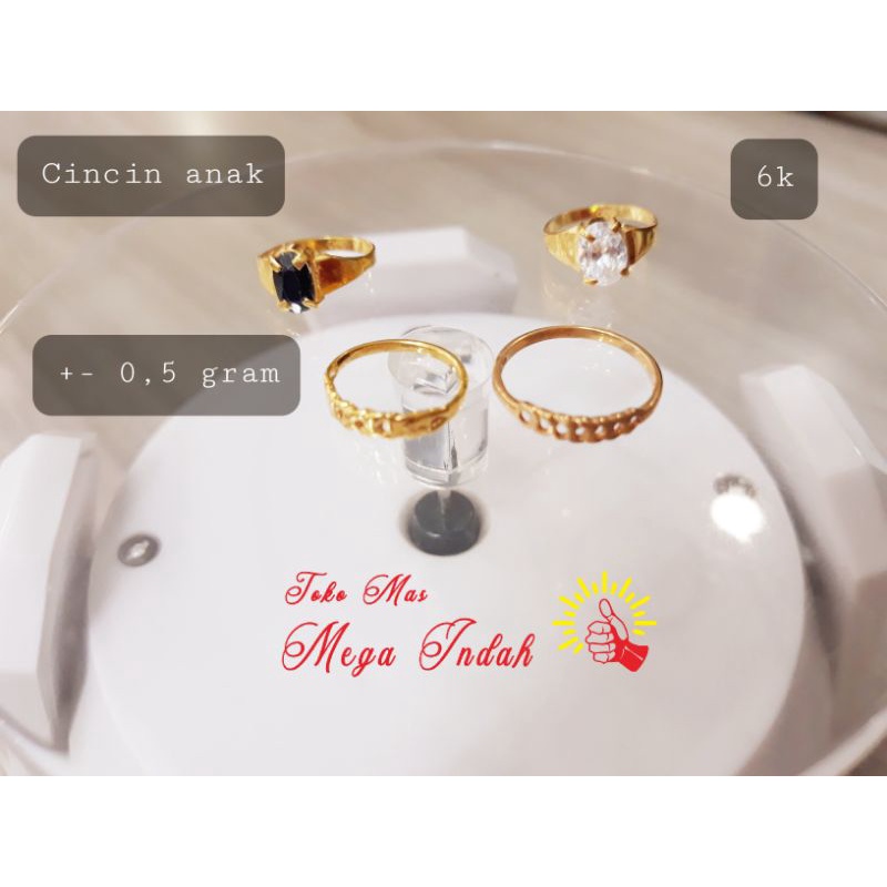 Cincin Anak 0.5 gram emas 6K