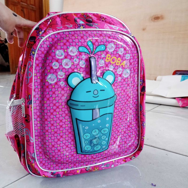 ransel SD motif BOBA bisa nyala ber-LED model timbul 3D-2