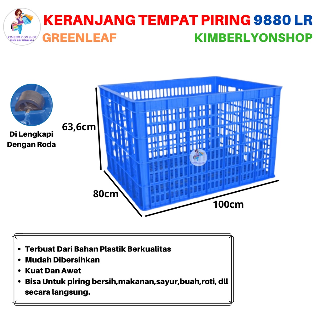 Keranjang Industri Serbaguna Keranjang Tempat Piring 9880LR Green Leaf