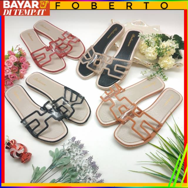 [COD] FOBERTO SANDAL SENDAL SELOP SLOP JELLY WANITA CEWEK H *MES KOREA IMPORT IMPOR