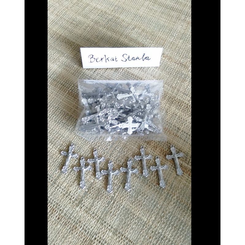 Salib /Salib Bandul Rosario/Salib Bandul Kalung/ Salib Putih 015