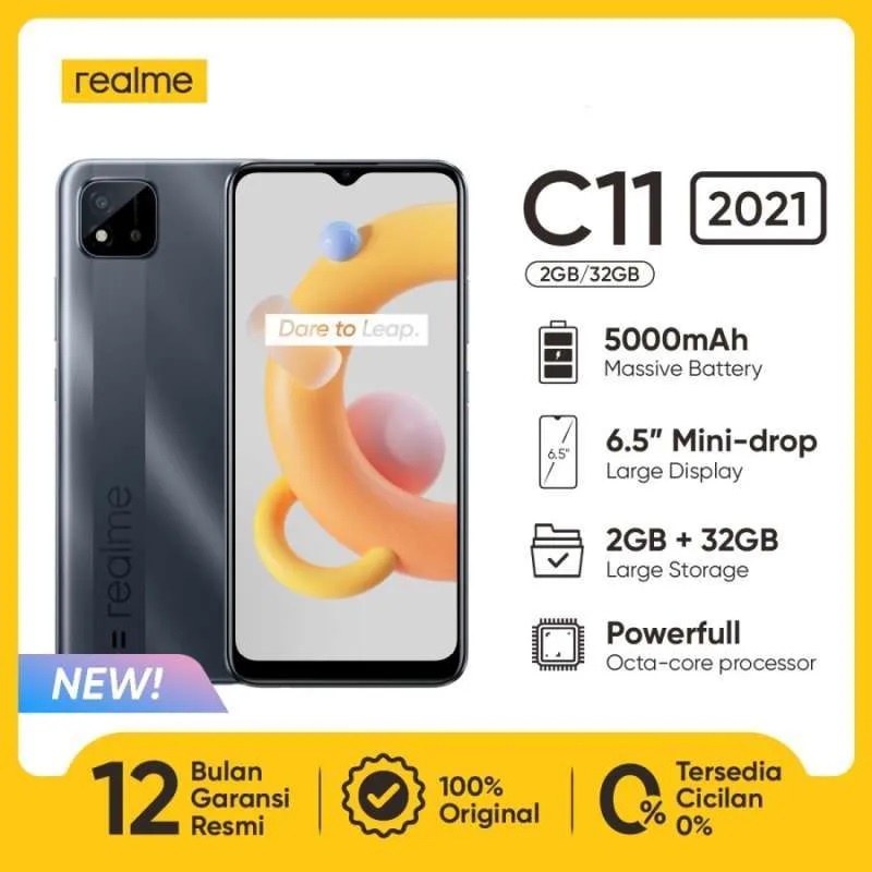 realme C11 2021 - 2/32GB 5000mAh RAM 2GB + ROM 32GB - Garansi Resmi