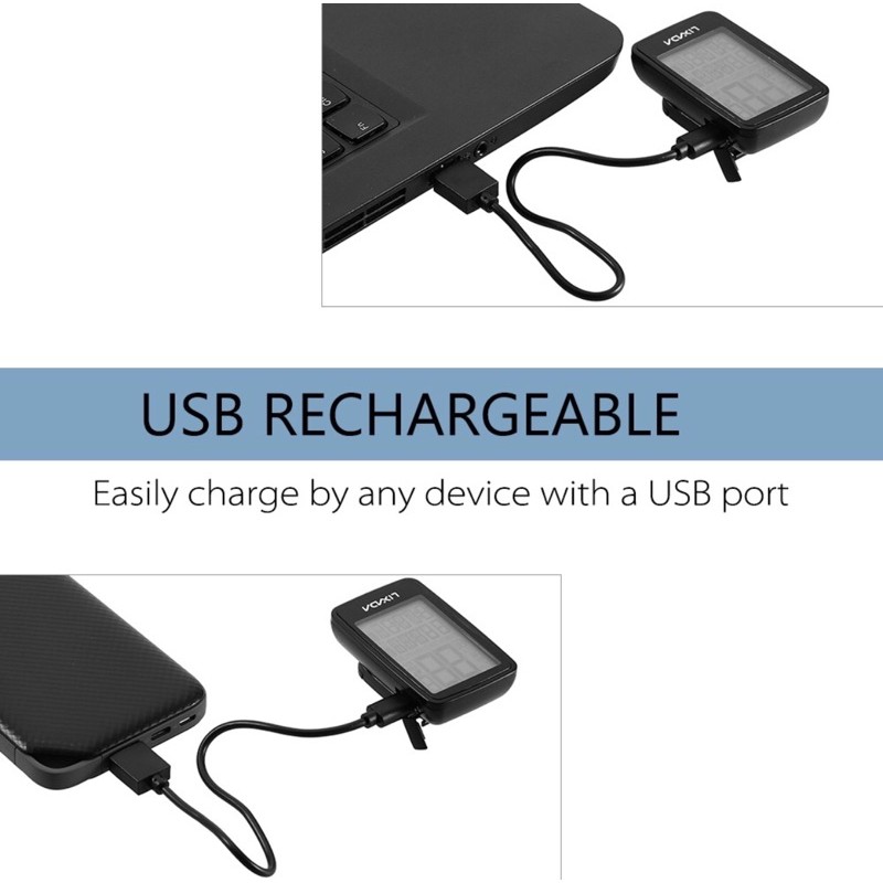 Speedometer Lixada Wireless Usb Rechargeable Barfly Include Baterai