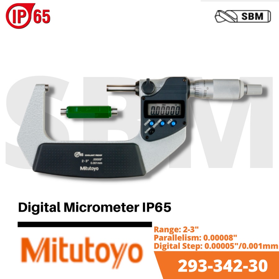 MITUTOYO 293-342-30 DIGIMATIC MICROMETER 2-3" DIGITAL MICROMETER