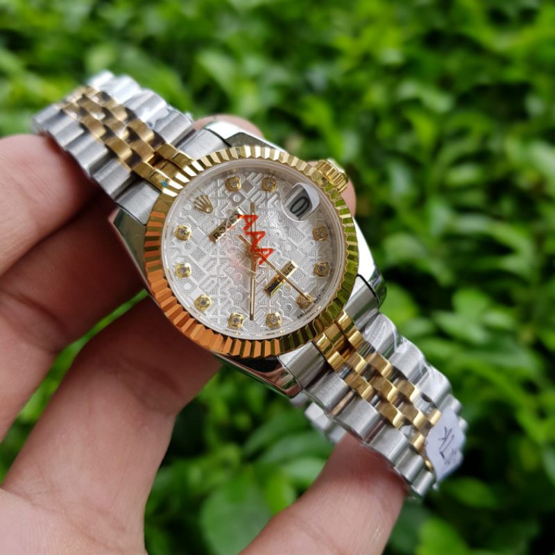 jam tangan wanita rolex datejust automatic stainless steel kualitas ori