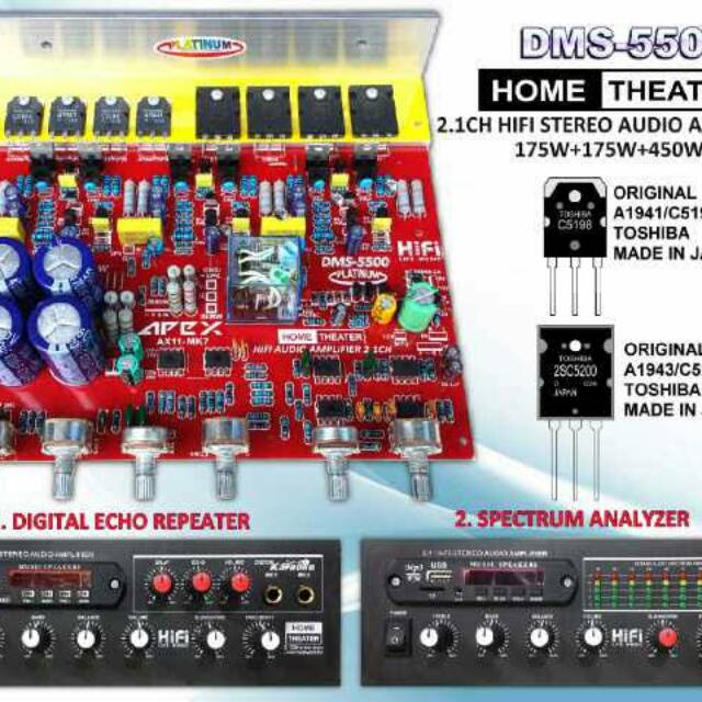 KIT 2.1 ACTIVE SPEAKER HOME THEATER MP3 DIGITAL ECHO REPEATER DMS-5500