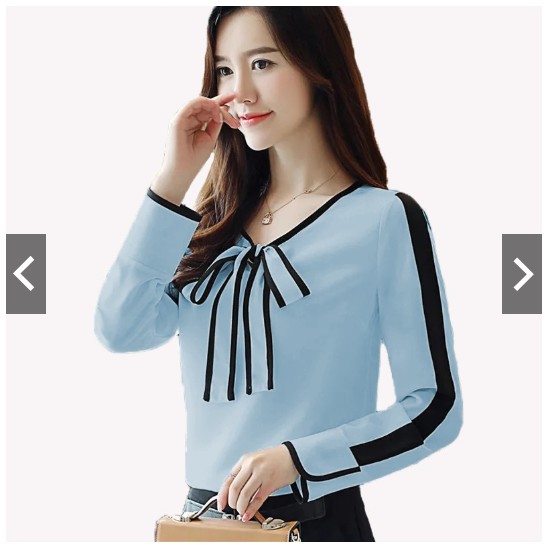 Fifi Fashion Blouse Tangan Panjang Wanita Gaya Korea Model Terbaru  Gisel