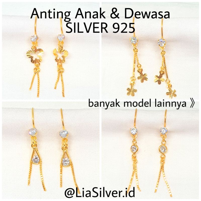 Anting Dessy SILVER 925 - Perak Lapis Emas Kuning