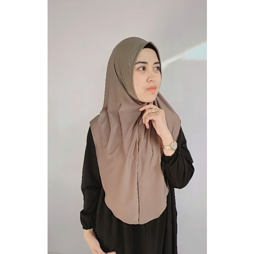 PROMO Hijab!!! Jilbab Instan Kerudung Polos Bergo Basic Zaida Murah Warna Stone