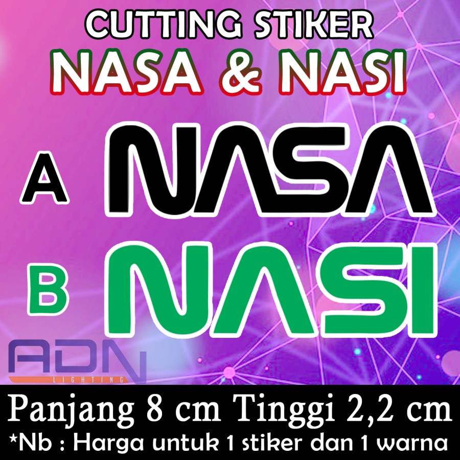 Stiker NASA Logo Cutting Sticker logotype untuk aksesoris Mobil Motor By ADN