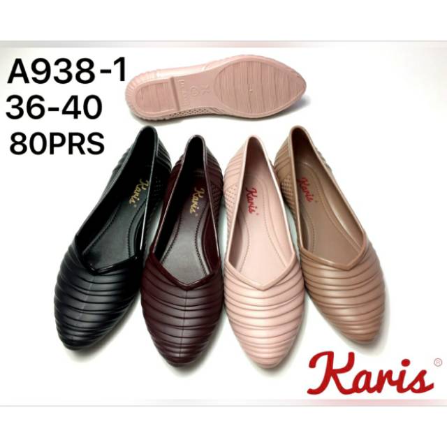 Sun-Clam Flatshoes Wanita Serut Import A938-1