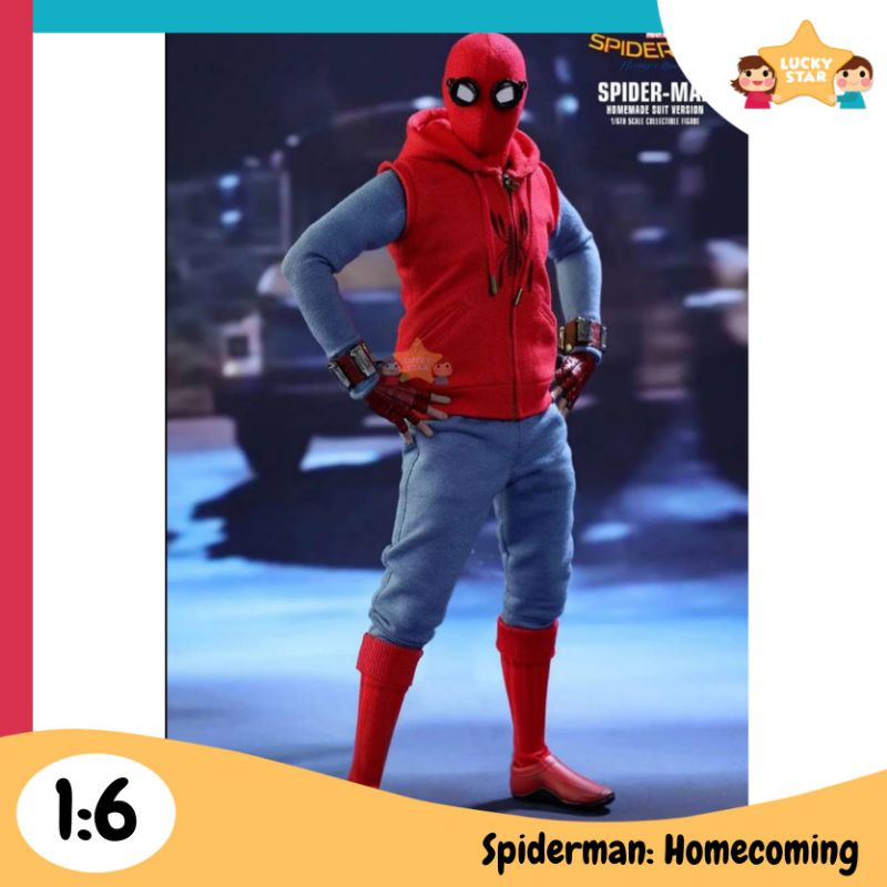 Diecast Hot Toys Spiderman Homecoming Home Made Suit Version MMS414 skala 6 1:6 Pajangan Koleksi Fig