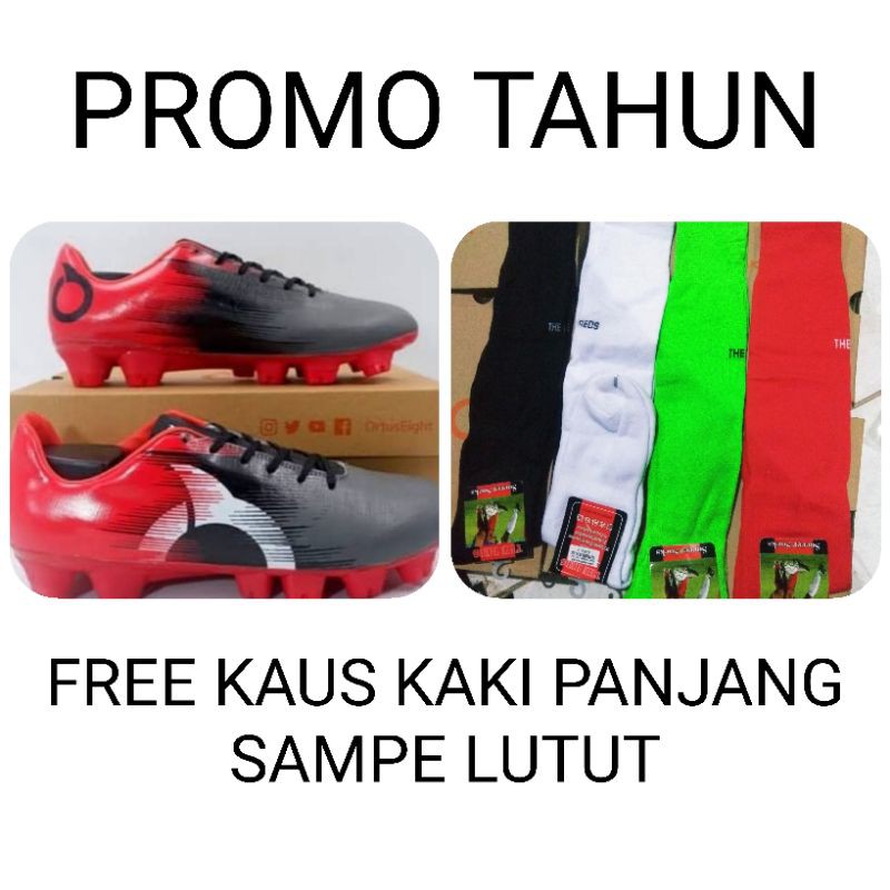 FREE KAUS KAKI sepatu bola ORTUSEIGHT BLAZE FG charcoal/black/otred