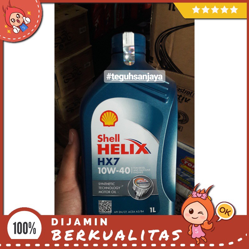Oli Shell Helix Hx7 10W-40 1 Liter Sparepart Motor Murah