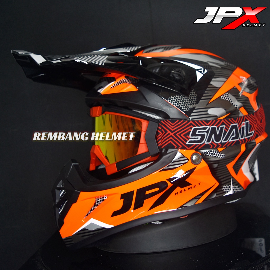 HELM JPX CROSS_FOX1 X35 - FLUO RED GLOSY  PAKET GANTENG GOOGLE SNAIL HELM JPX KLX ORIGINAL HELMET MOTO TRAIL SUPERMOTO HELM FULL FACE MOTO CROSS TERBAIK-MX30 MATT RED/RED