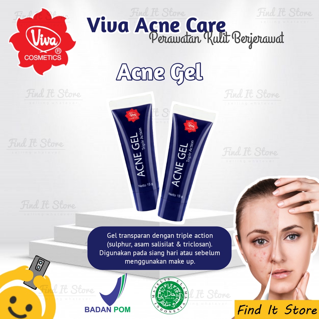 Viva Acne Care Treatment Perawatan Kulit Berjerawat | Acne Gel | Acne Lotion | Whitening Cream HALAL BPOM ORIGINAL