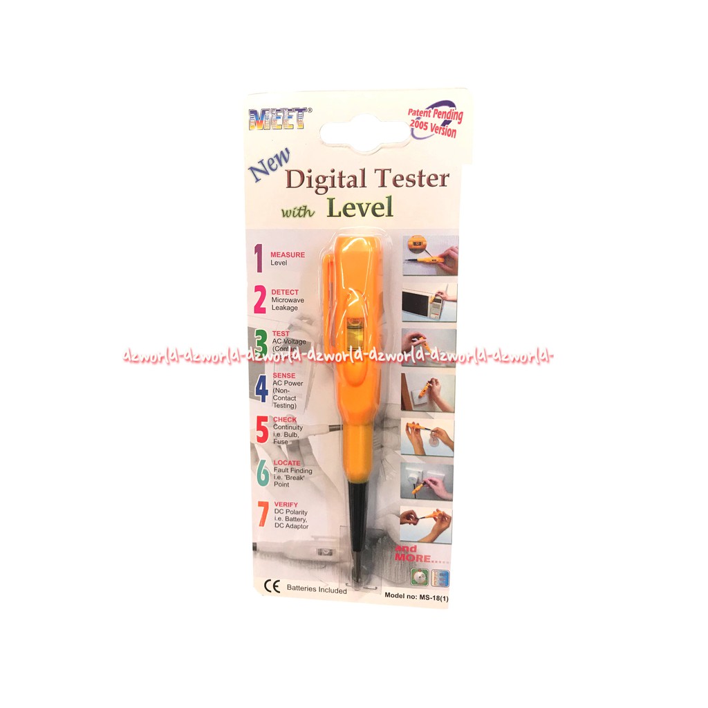 New Digital Tester With Level Alat untuk Test Tegangan DC Arus Listrik