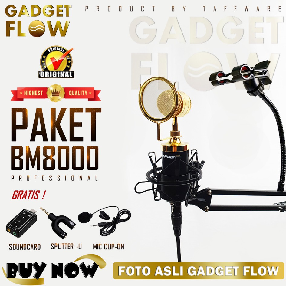 Mic Microphone Condenser BM-8000 PAKET RECORDING + Stand | Shopee Indonesia