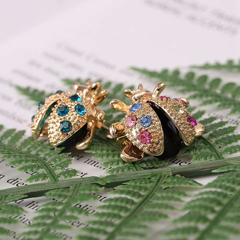 Fancyqube Fancycube Pin Bros Kristal Berlian Imitasi Bentuk Kumbang Kecil Warna-Warni Untuk Wanita