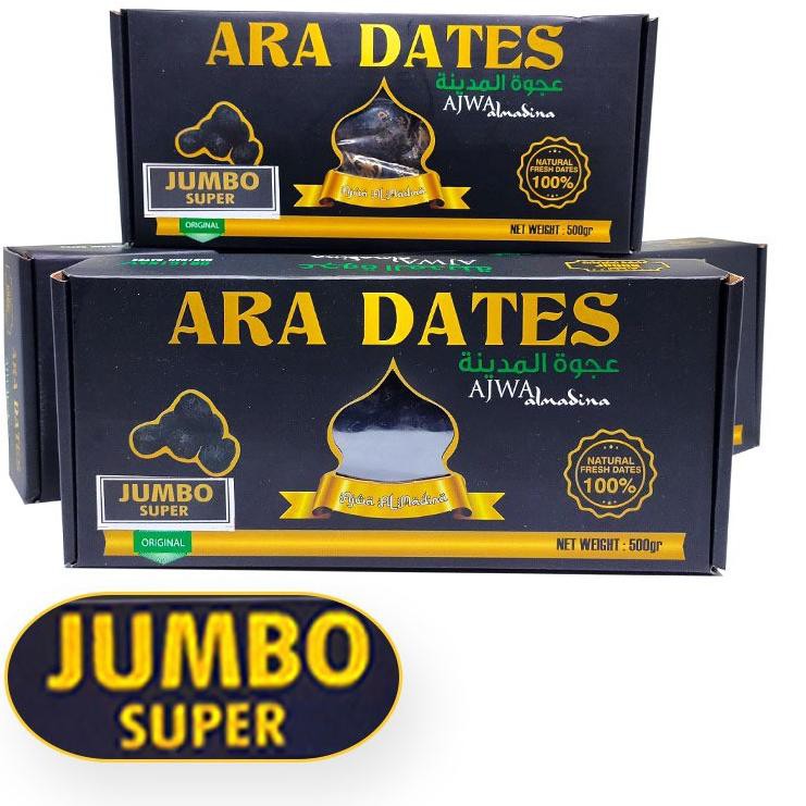 

Ready Stock.. ↪ Kurma Ajwa Jumbo 500 gr Premium Super Jumbo XL ↖ Banyak Peminat